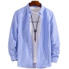 Wholesale of 2022 new men's British long-sleeved shirts, stylish, casual and slimming vertical striped men's shirts Item Picture